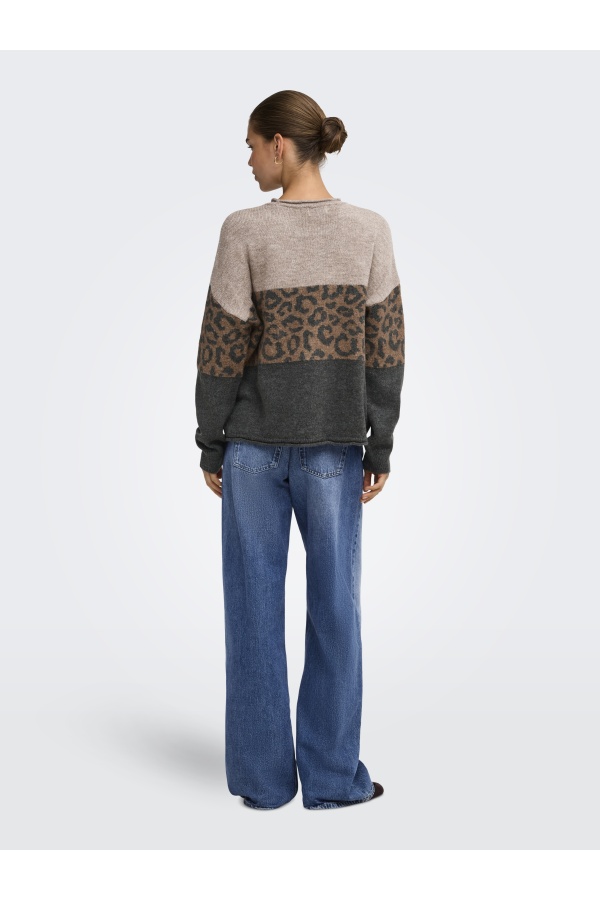 Pull Léopard Humus ONLJADE ONLY - 1 | TOPS 2